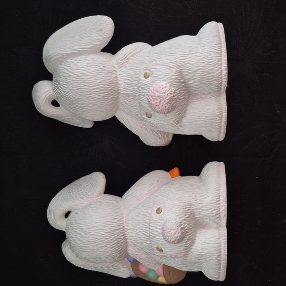 Vintage hand painted ceramic bears as easter rabbits bunny bunnies - Picture 5 of 7